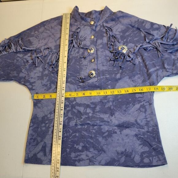 Ozark Mountain Jean Western Maxi Skirt Top Set Blue Fringe Concho Matching Set - Picture 13 of 16